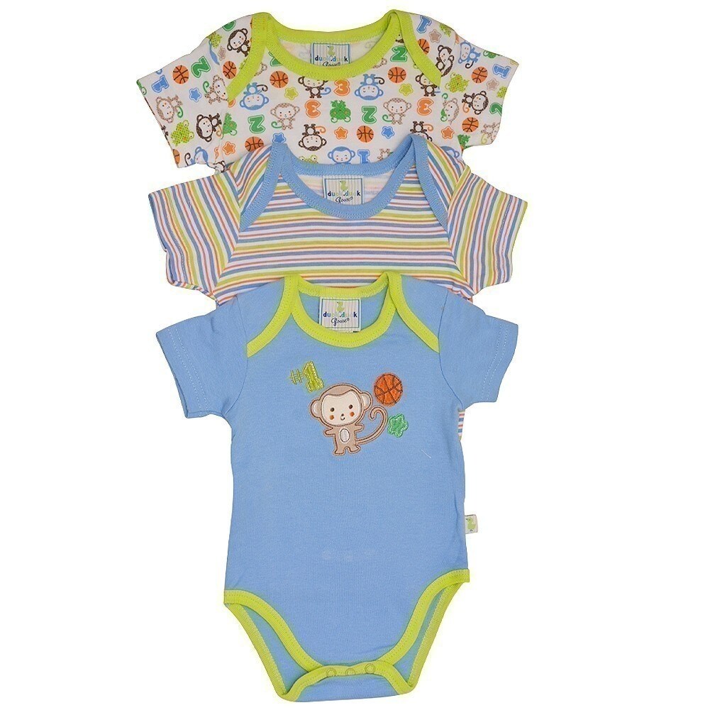 Shop Duck Duck Goose Baby Boys Blue Monkey Sport Print 3 Pc