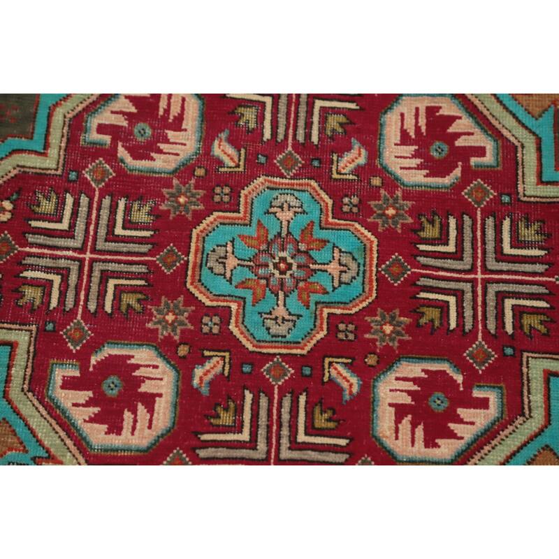 Hand Knotted Oriental 100% Wool Carpet Traditional Medallion Green Tabriz Area Rug - 6' 3'' X 4' 4''