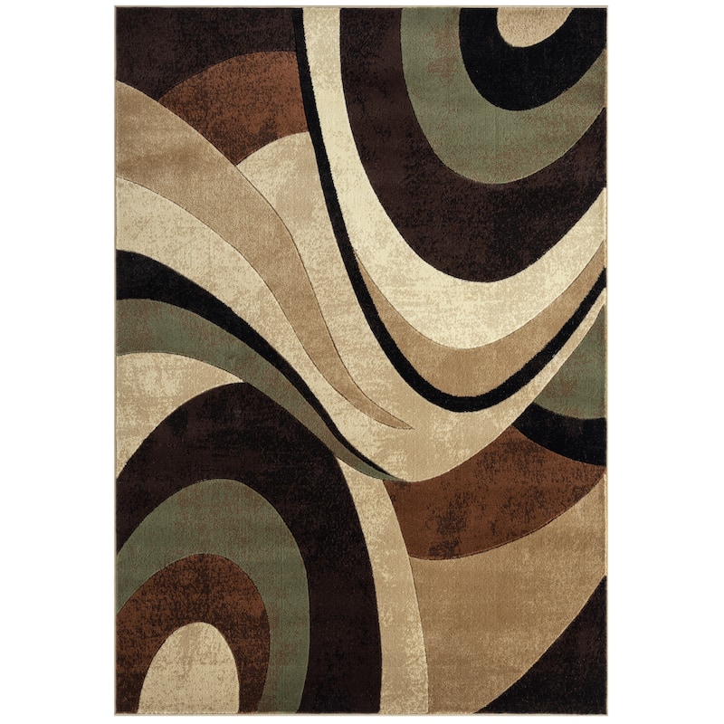 Home Dynamix Tribeca Slade Contemporary Abstract Area Rug - 9' 2" x 12' 5" - Brown/Green - Rectangle
