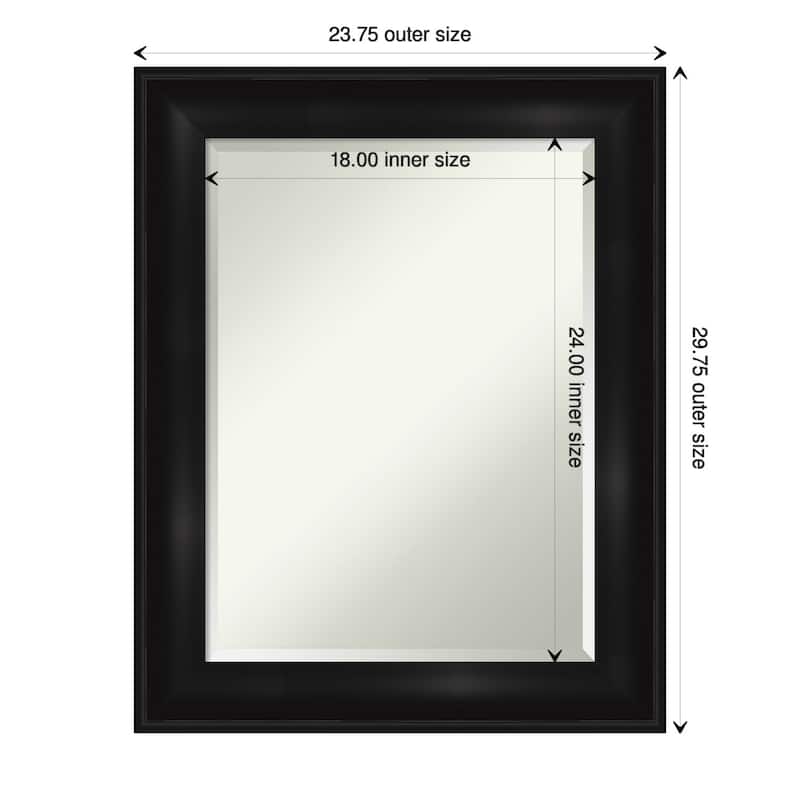 Beveled Wall Mirror - Grand Black Frame - Grand Black - 23.75 x 29.75-inch