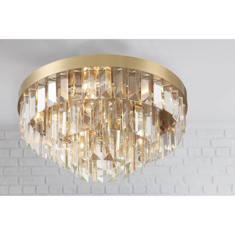 Hayes 8 Light Aged Brass Ceiling Mount - 18"W x 8"H x 18"D