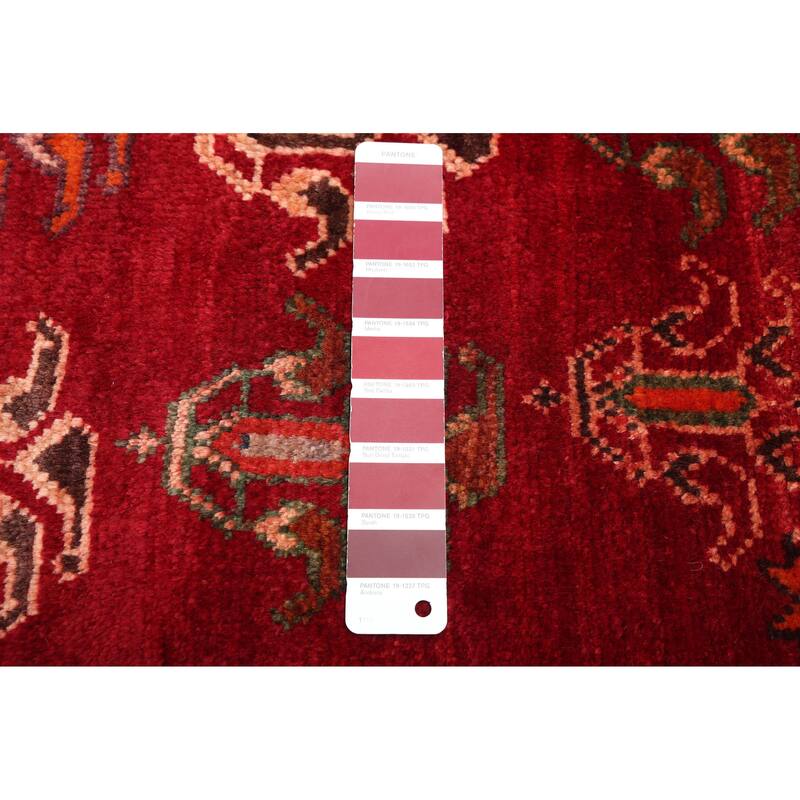 ECARPETGALLERY Hand-knotted Melis Vintage Dark Red Wool Rug - 4'0 x 6'2