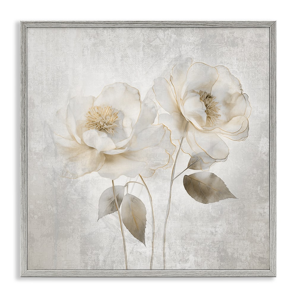 Stupell Contemporary Muted Blossoms Framed Giclee Art Design By Irene Weisz
