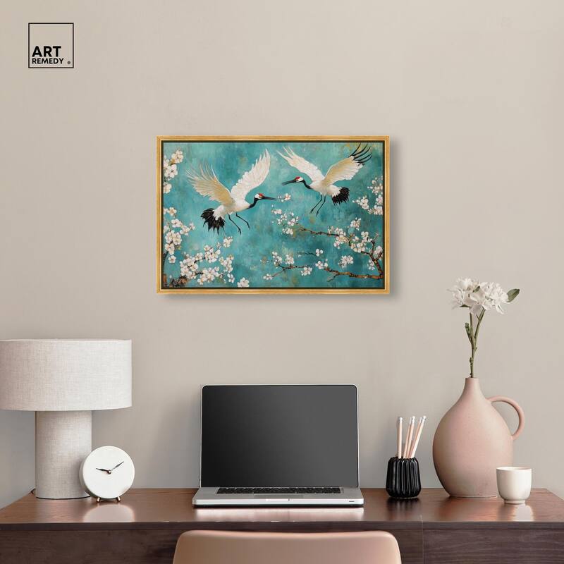 Gentle Tiger Nap Canvas Elegant Birds by Art Remedy