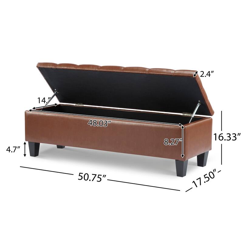 Ottoman Bench with Storage, Beige Boucle Surface, Rubber Wood Legs, 300 lbs Capacity