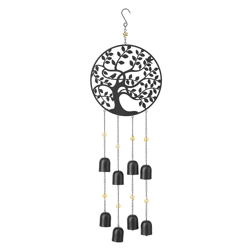 Glitzhome Set of 2 - 32"H Metal Tree of Life Windchime with Bells - 32''H