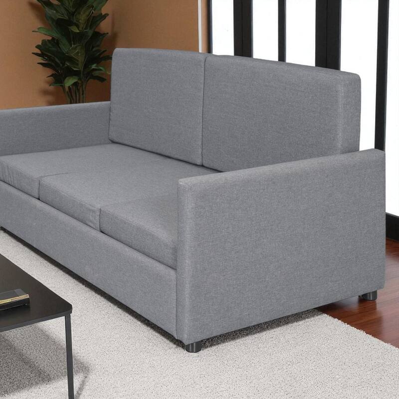 Queen Murphy Wall Bed with Sofa Cushion, Dual-Piston Fold Down, 8 in Mattress, 600 lb Capacity, 66.8 x 87 x 87.8 in