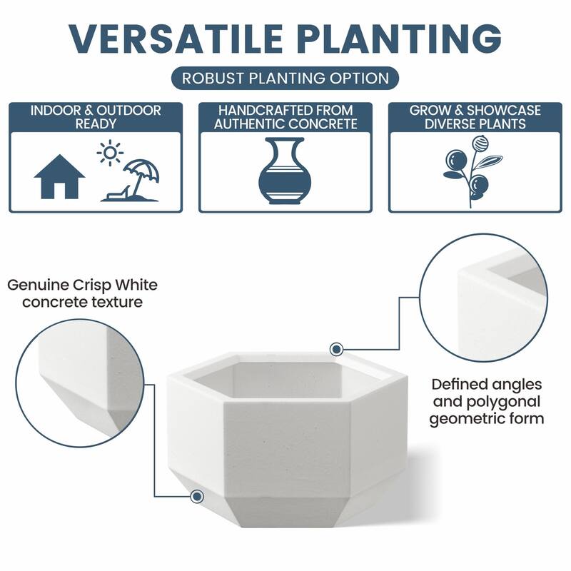 Concrete Geometric Plant Pots / Large Indoor and Outdoor flower Planters