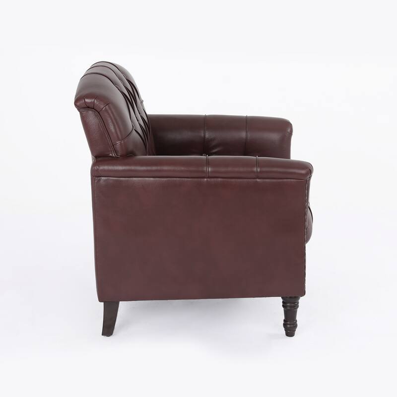 31" W Tufted Vegan Leather Accent Chairs for Living Room Set of 2