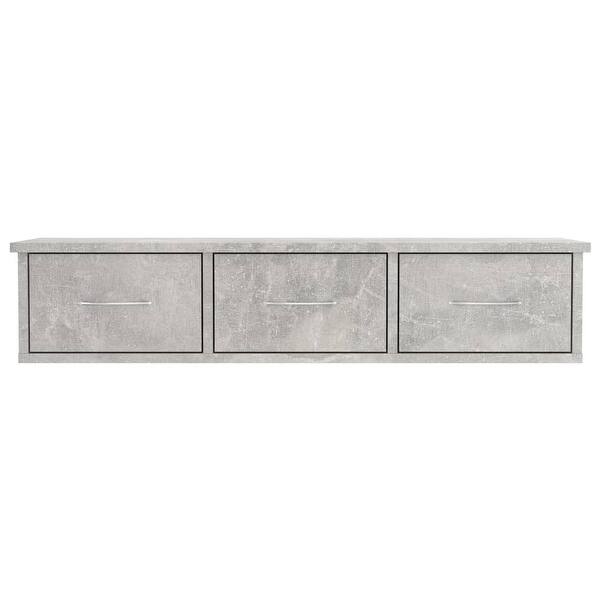 Shop Vidaxl Wall Mounted Drawer Shelf Concrete Gray 35 4 X10 2 X7 3 Chipboard Overstock 31039698
