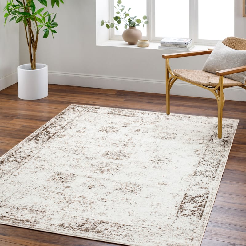 Valadez Vintage Area Rug - Ivory/Brown - 6' 11" x 9'