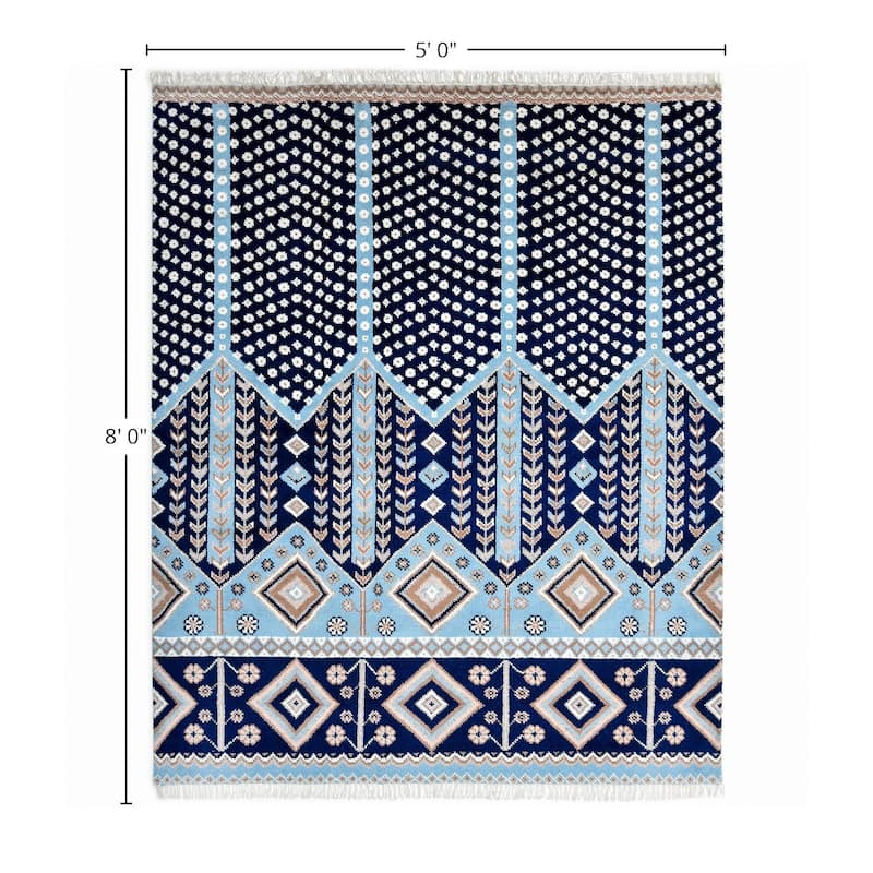 Overton Handmade Modern Contemporary Floral Area Rug