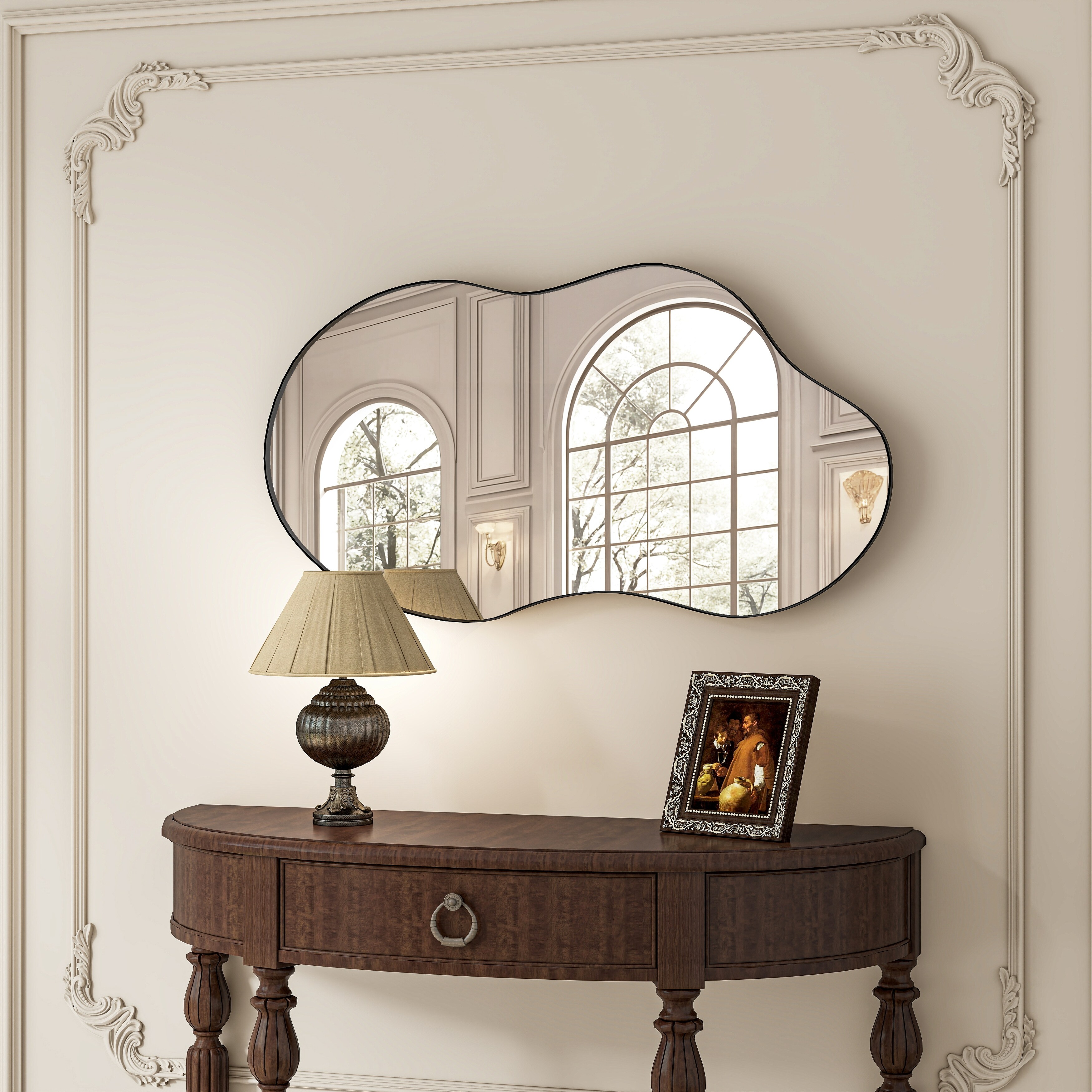 Irregular Wavy Antique Wall Mirror - 35.8