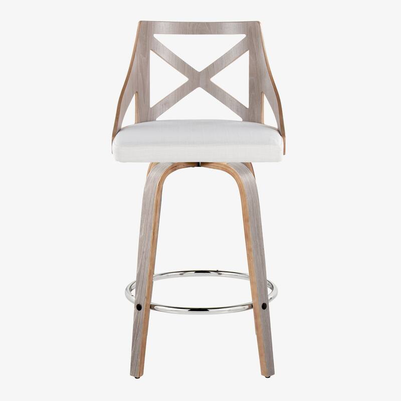 The Gray Barn Charlotte 26" Fixed-Height Counter Stool with Bent Wood Legs (Set of 2)