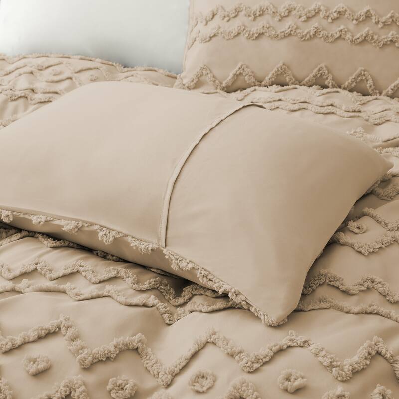Clipped Jacquard Geometric Duvet Cover & Pillowcase Set