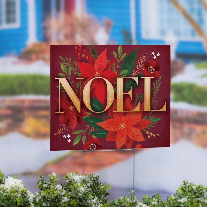 Holiday Yard Sign - "Noel" - 24" x 18" - Multicolor
