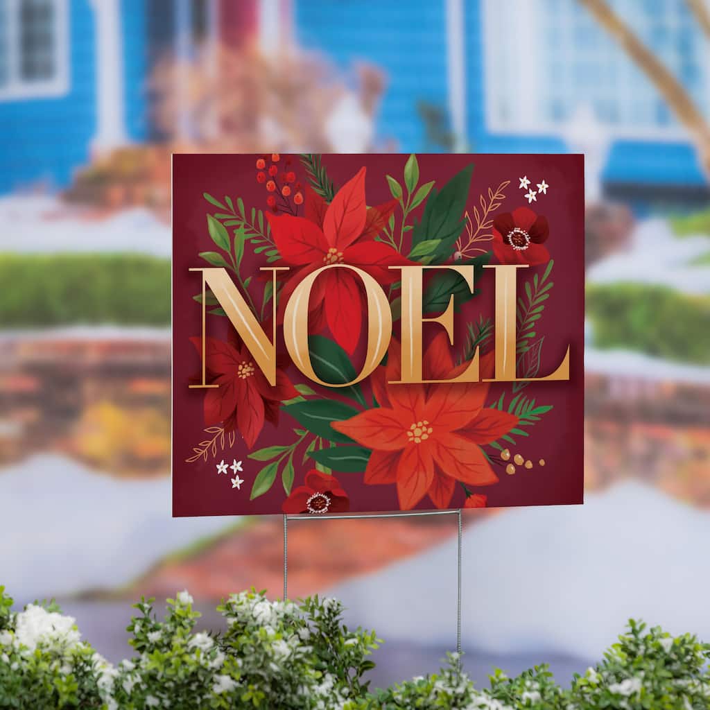 Holiday Yard Sign - "Noel" - 24" x 18" - Multicolor