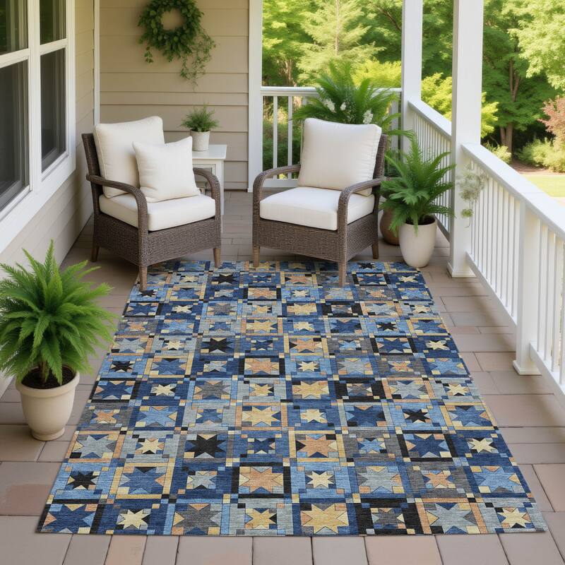 Machine Washable Indoor/ Outdoor Global Goddard Chantille Rug