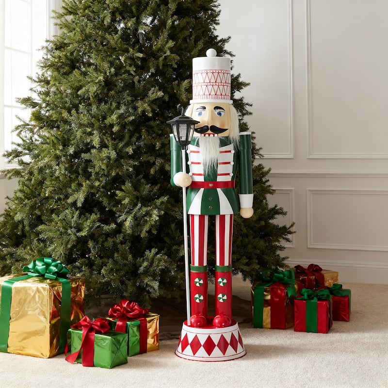 Christopher Knight Home - Jingle Classic Holiday Outdoor Iron Nutcracker Decor with Vibrant Festive Detailing