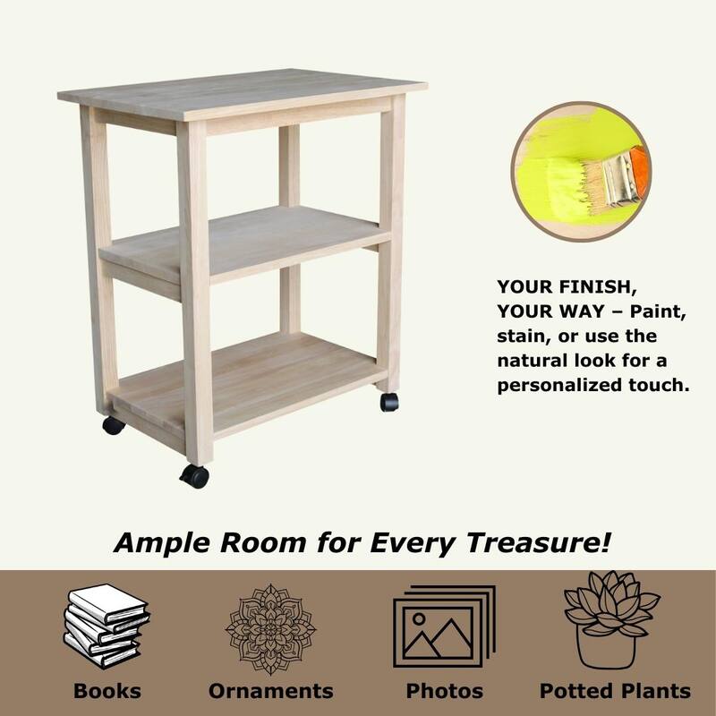 Porch & Den Estelle Solid Wood Microwave Kitchen Cart