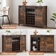 preview thumbnail 9 of 19, Farmhouse 47'' Wine Bar Cabinet Buffet Sideboard Cabinet with 16 Bottle Wine Rack - 15.7"D x 47.2"W x 34.61"H