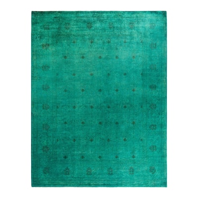 Contemporary Overdyed Wool Hand Knotted Area Rug - 8' 0" x 9' 10"