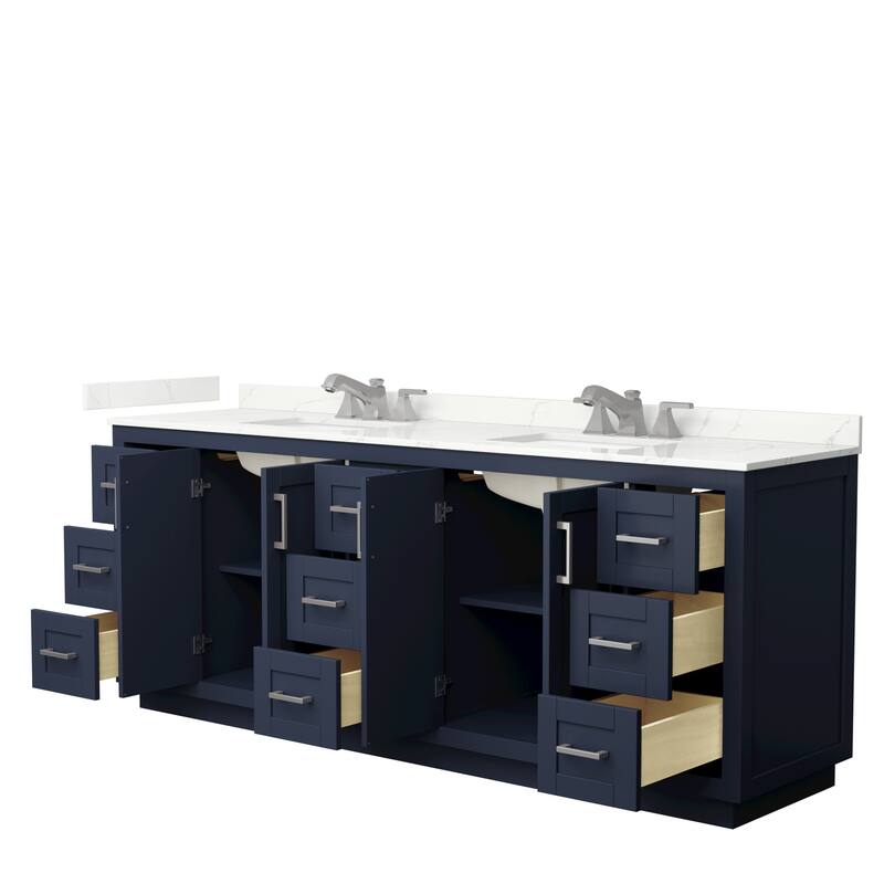 Miranda 84-inch Double Vanity, Quartz Top