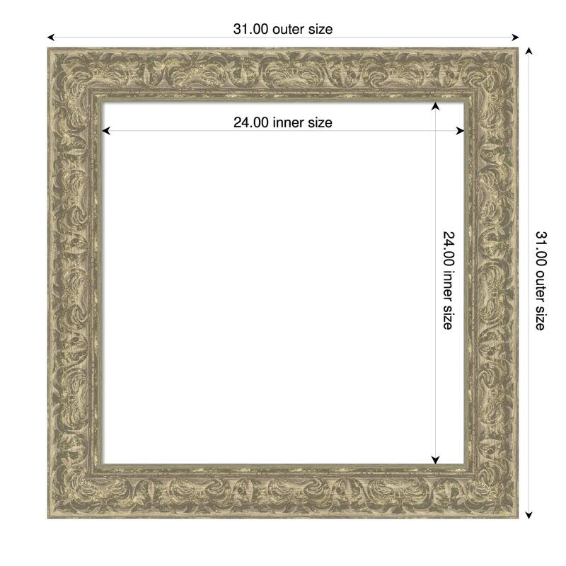 Luxe Framed Dry Erase Magnetic Board - 31 x 31 in - Luxe Antique Silver