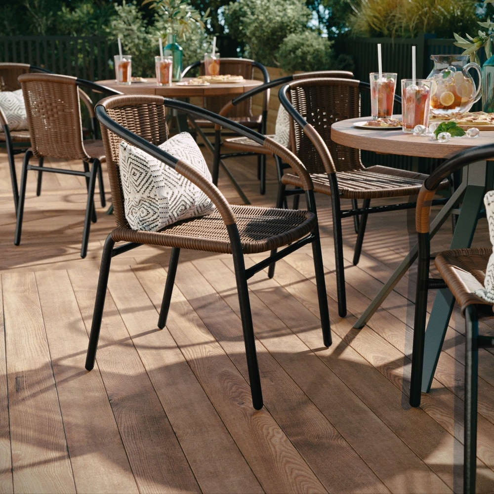 4 Pack Rattan Indoor-Outdoor Restaurant Stack Chair