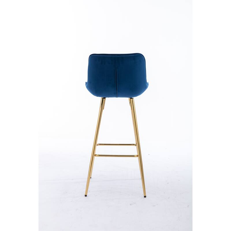 Velvet Fabric Swivel Bar Stools Set of 2, Counter Height Bar Chairs with Back, Kitchen Island Stools with Metal Legs