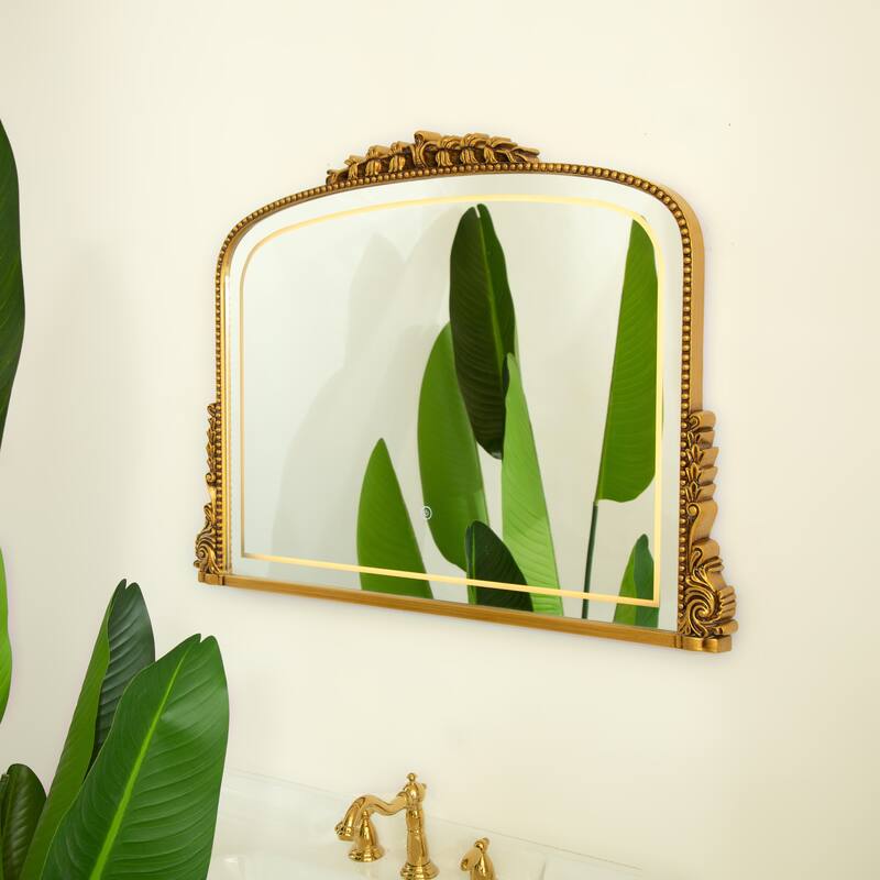 Velora Exquisite Retro Irregular PU Art Decorative Mirror - Bathroom, Bedroom, Living Room - Silver