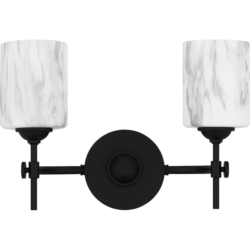Aria 2-Light Matte Black Bath Light