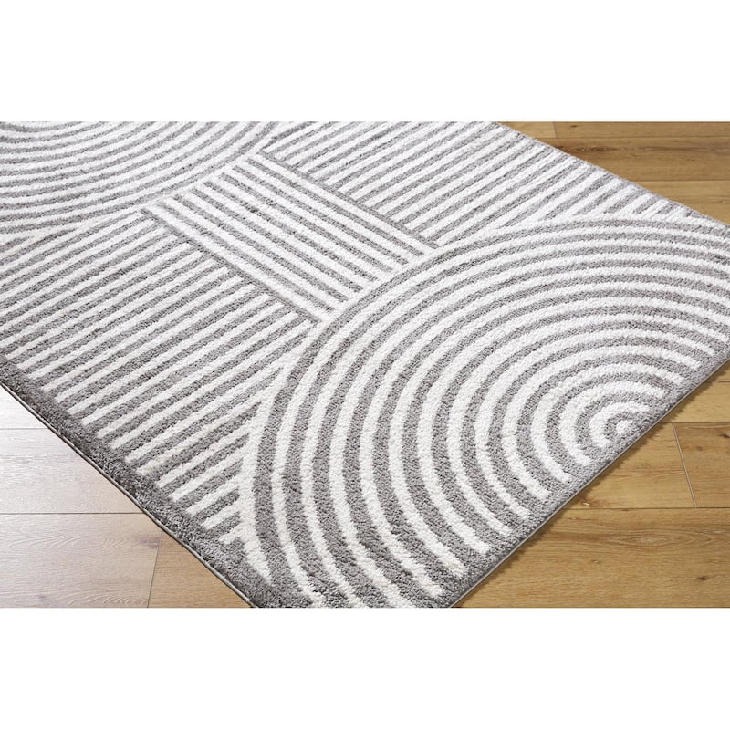 Livabliss Fossay Shag Modern & Contemporary Stripe Washable Area Rug