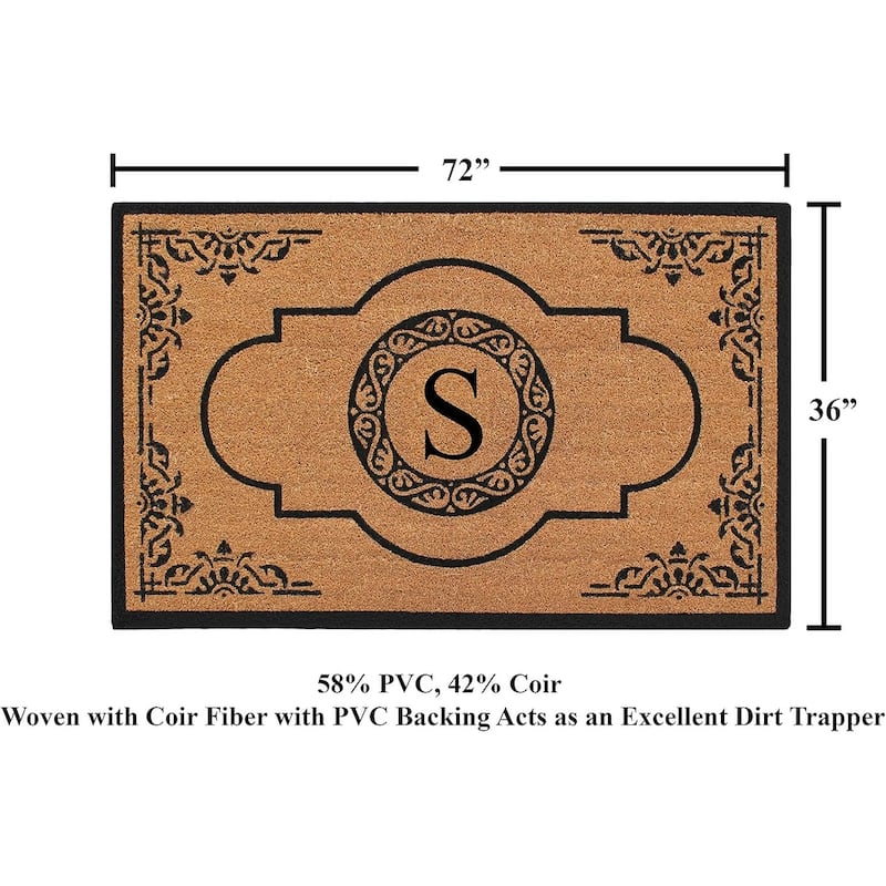 A1HC Natural Coir 36" X 72" Monogrammed Non Slip Welcome Floormats Entrance Coir Double Doormat Monogrammed