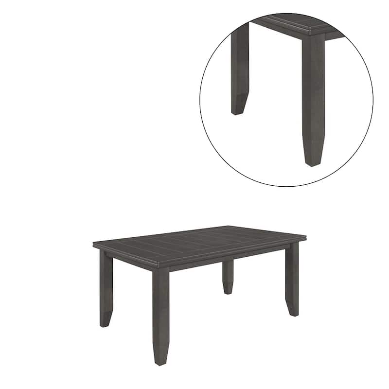 Rectangular Wood Dining Table in Dark Grey Finish
