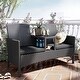 preview thumbnail 1 of 19, Furniture of America Lulu Patio Loveseat with Built-in Glass End Table