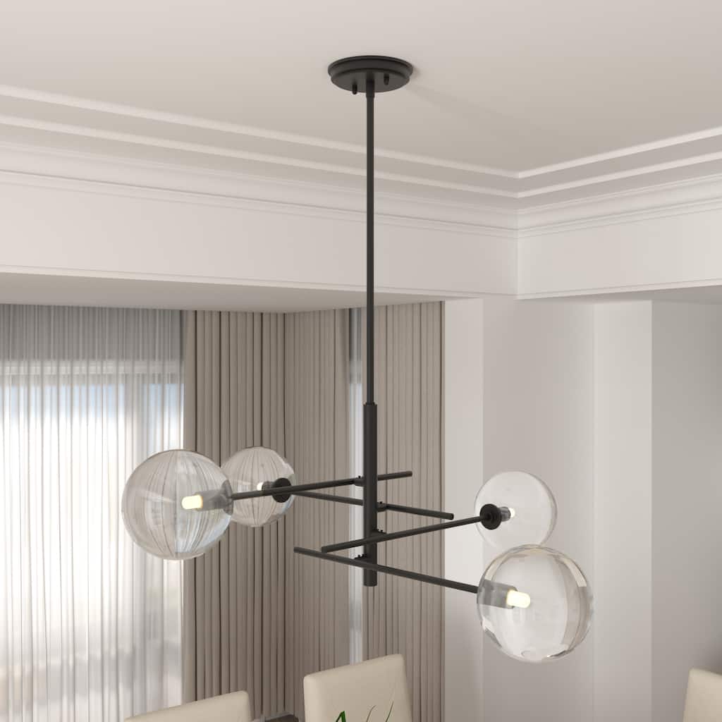 Acroma 4-light Modern Farmhouse Black/ Gold Sputnik Chandelier