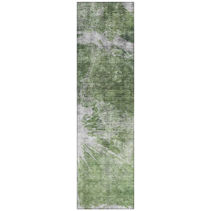 Machine Washable Indoor/ Outdoor Chantille Modern Tree Grain Rug