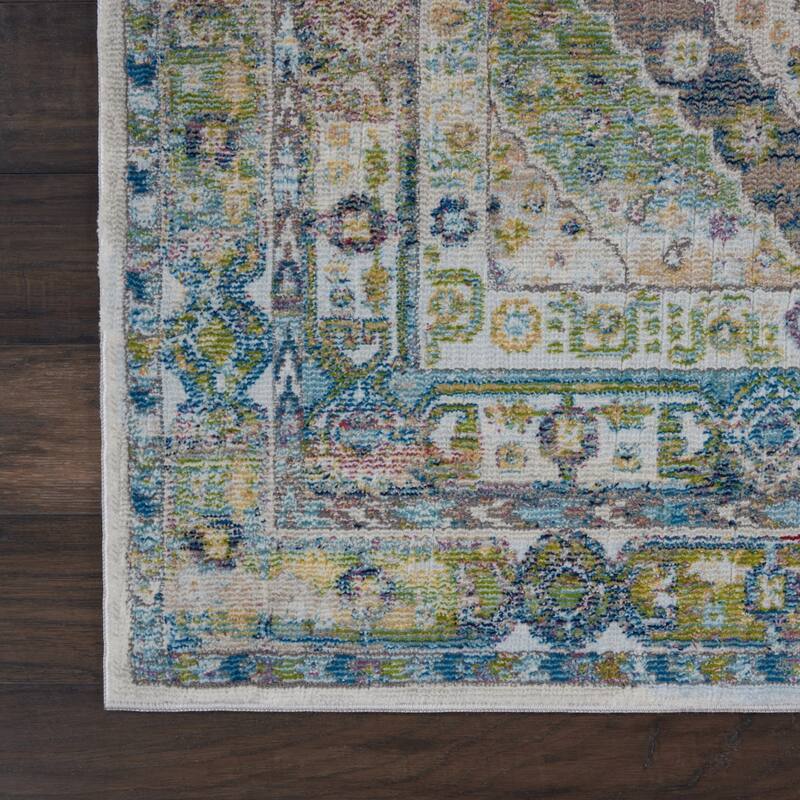 Jipi Power Loomed Distressed Floral Traditional Non Skid Area Rug By HomeRoots - 72' X '48' X '0.5