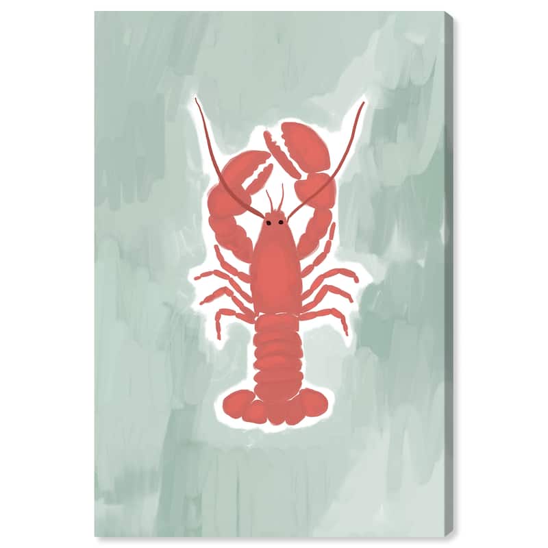 Wynwood Studio Canvas Animals Lobster Red and Pastel Red Modern & Contemporary Wall Art Canvas Print