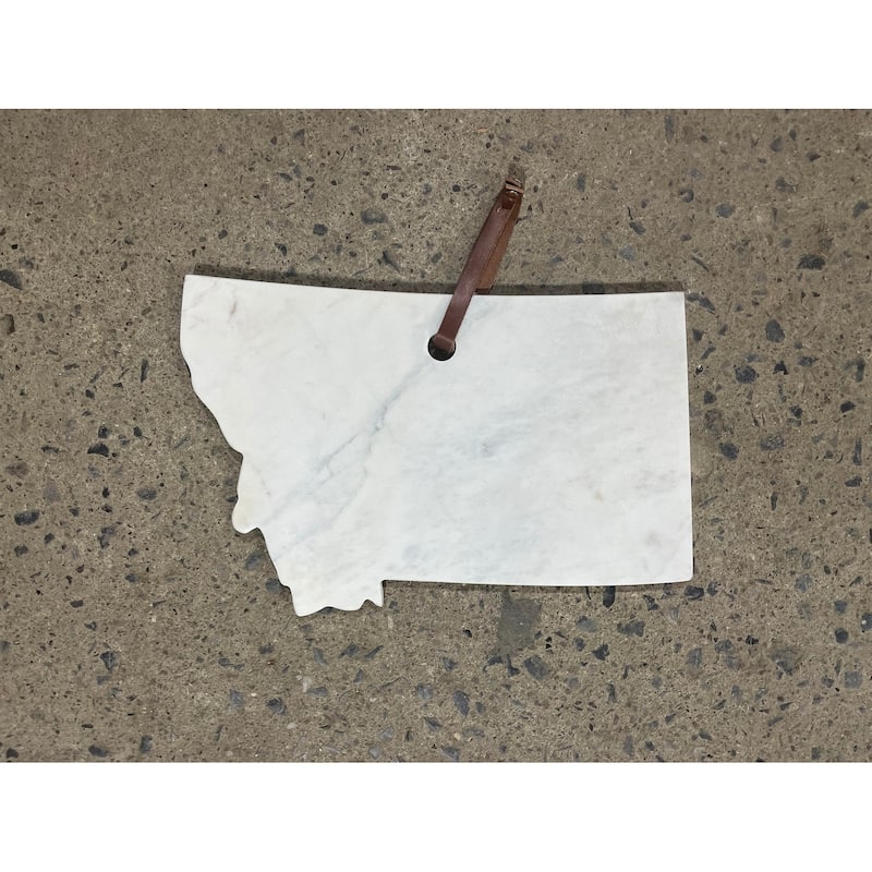 Lg Polished Marble "Montana" Cutting Board - A - White