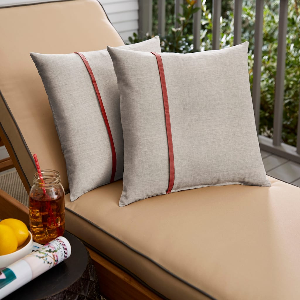 Sorra Home Sunbrella Outdoor Single Petite Flange Pillow Set of 2