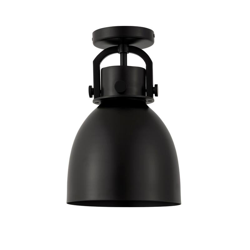Innovations Lighting Newton Metal Bell - 1 Light 8" Flush Mount - Matte Black