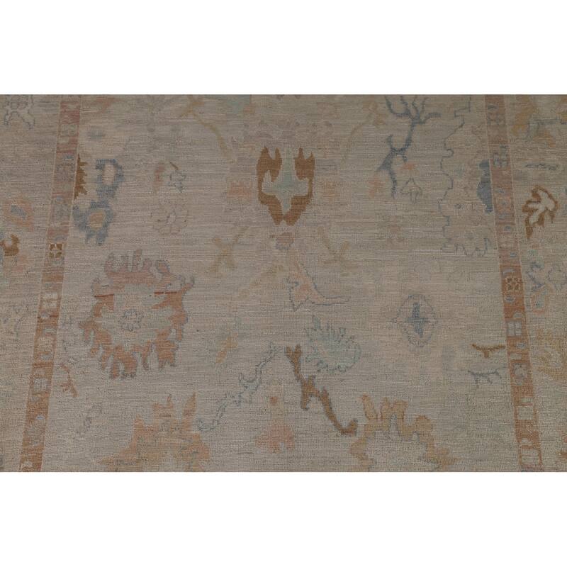 Vegetable Dye Oushak Turkish Wool Area Rug Handmade Traditional Carpet - 6'6" x 8'1"