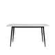 preview thumbnail 14 of 18, 63'' Modern and Minimalist Rectangular Stone Dining Table, Black Metal Frame