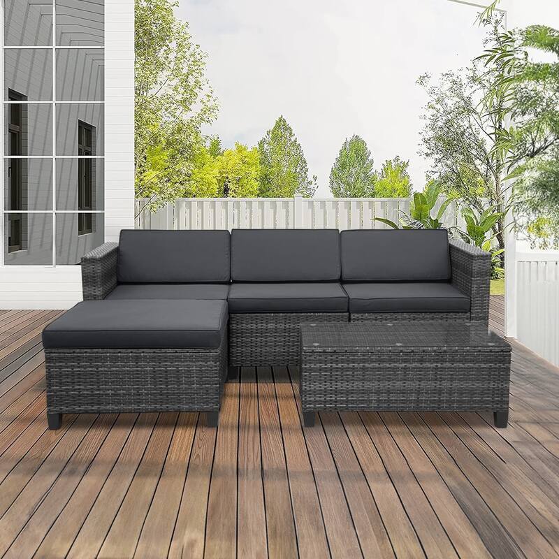 Royalcraft 5 Pieces Wicker Outdoor Sectional Sofa Sets