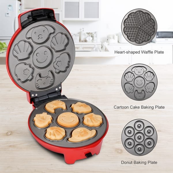 1PC Mini Heart Waffle Maker Machine Electric Kitchen Baking Pan