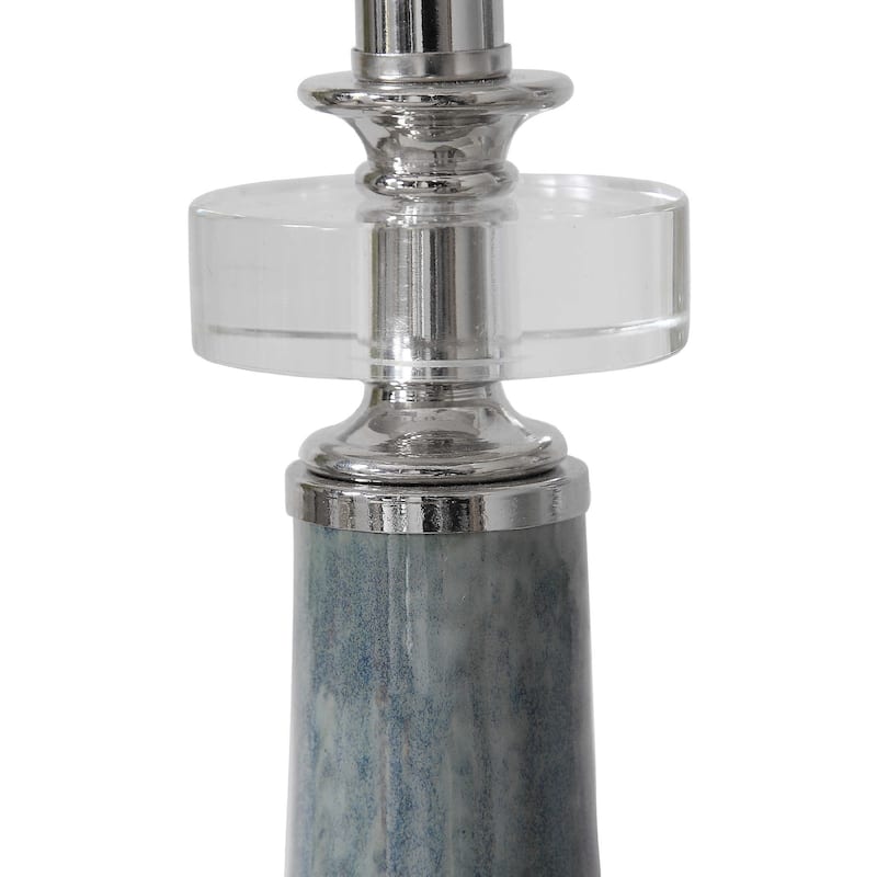 Mottled Glaze Buffet Table Lamp - 33" - Blue and White