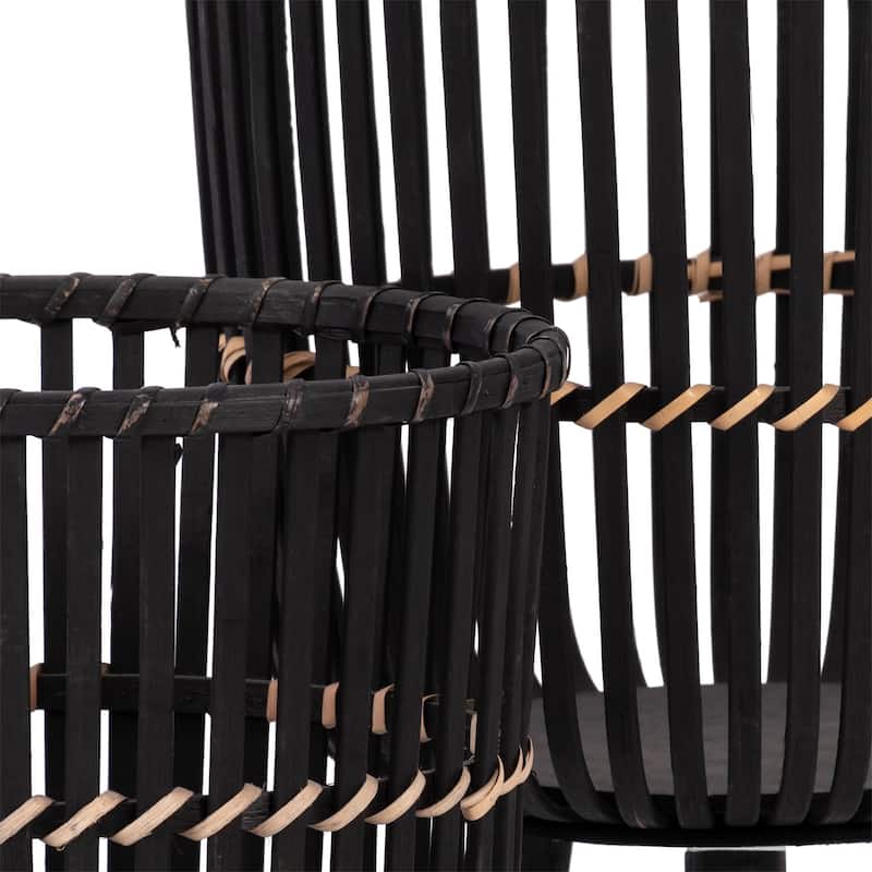 10/12" Bamboo Footed Planters,Set of 2
