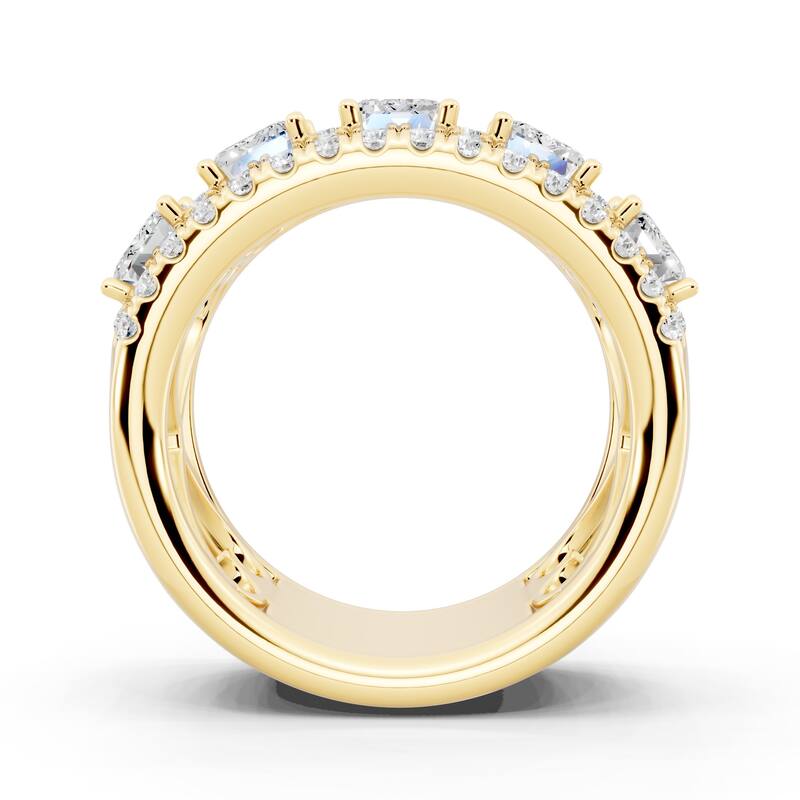 Auriya 14k Gold 3 1/2ctw Emerald Lab Grown Diamond Anniversary Ring (E-F VS)